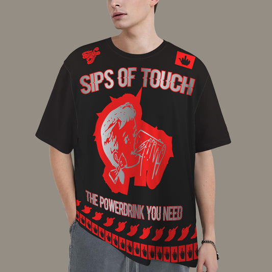 SIPS OF TOUCH - FUCK OFF DISTRESSED T-SHIRT BLACK