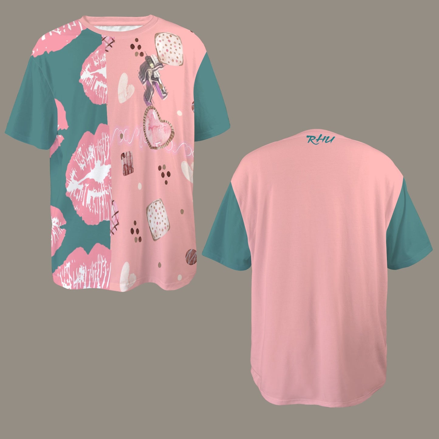 Hidden Name T-shirt Mouth Cookies Pink Green 2