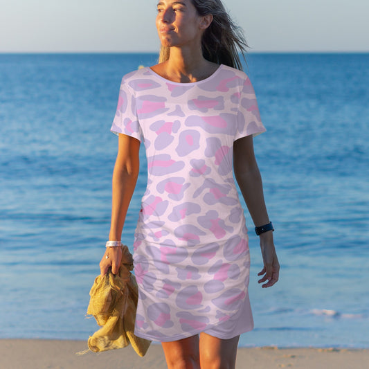 Lilac Pink Leopard Bodycon Dress