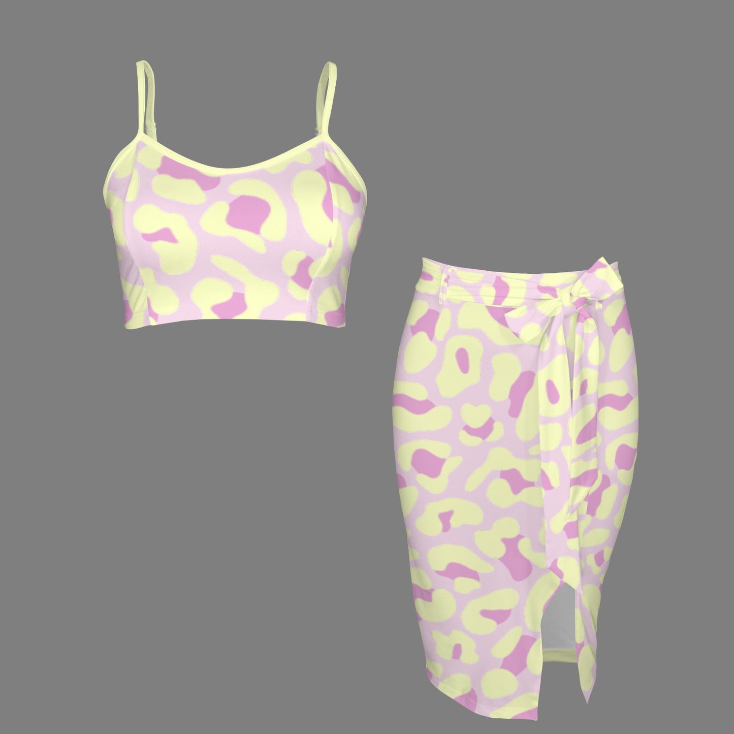 Cami Skirt Leopard Pink Yellow