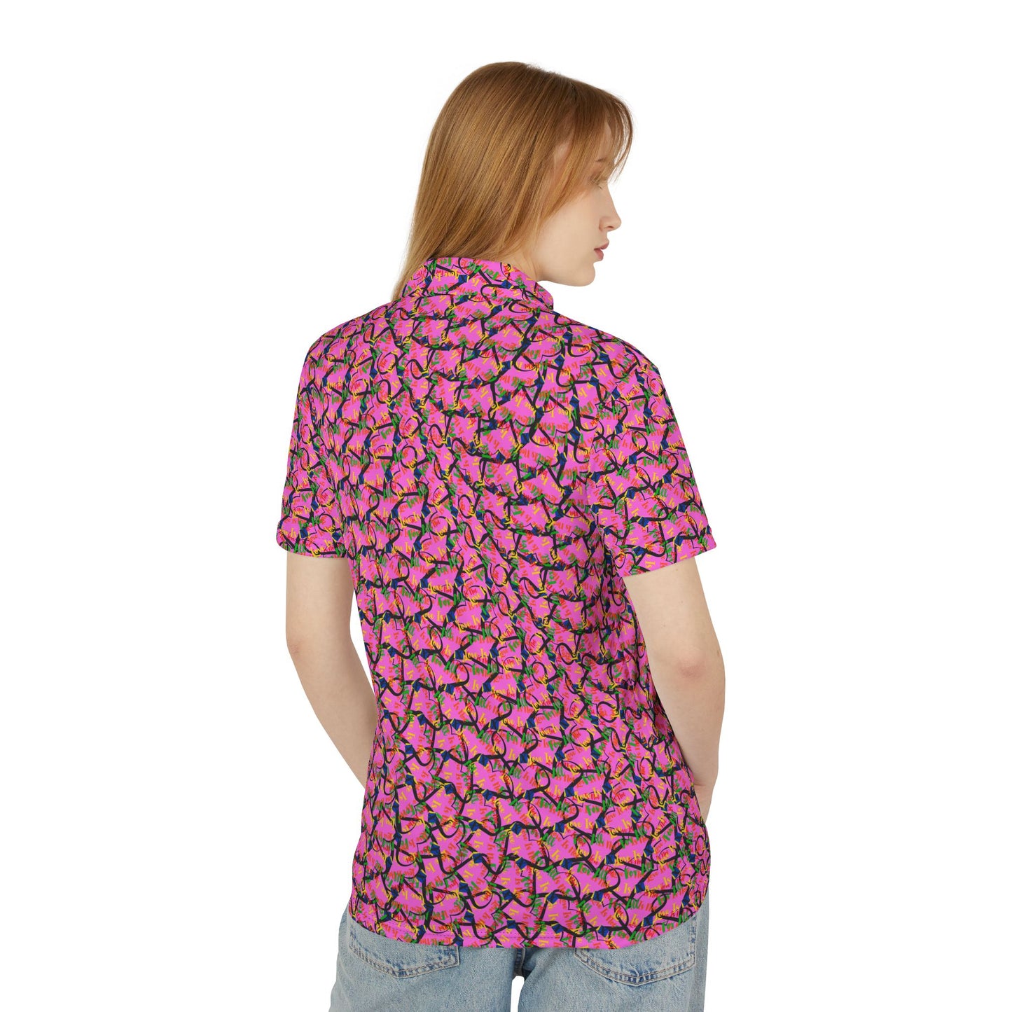 LINFA Chaos Unisex Polo Shirt Pink 2