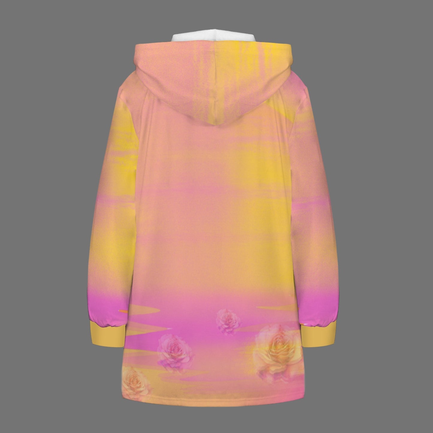 Se Son Rose Fioriranno (Missing U) Short Hoodie Dress Yellowish Drastrings