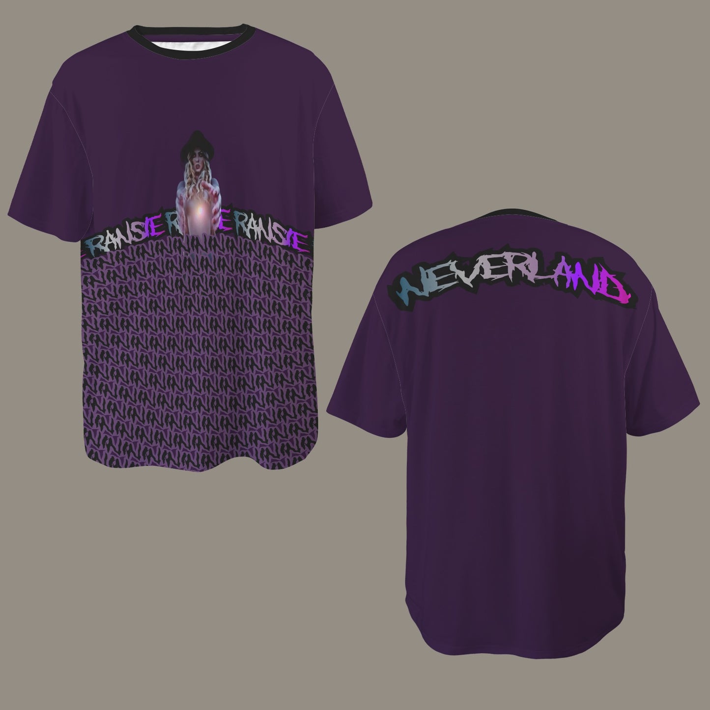 RANSIE IN NEVERLAND FIGURE GHOSTS WALL BLUE T-SHIRT