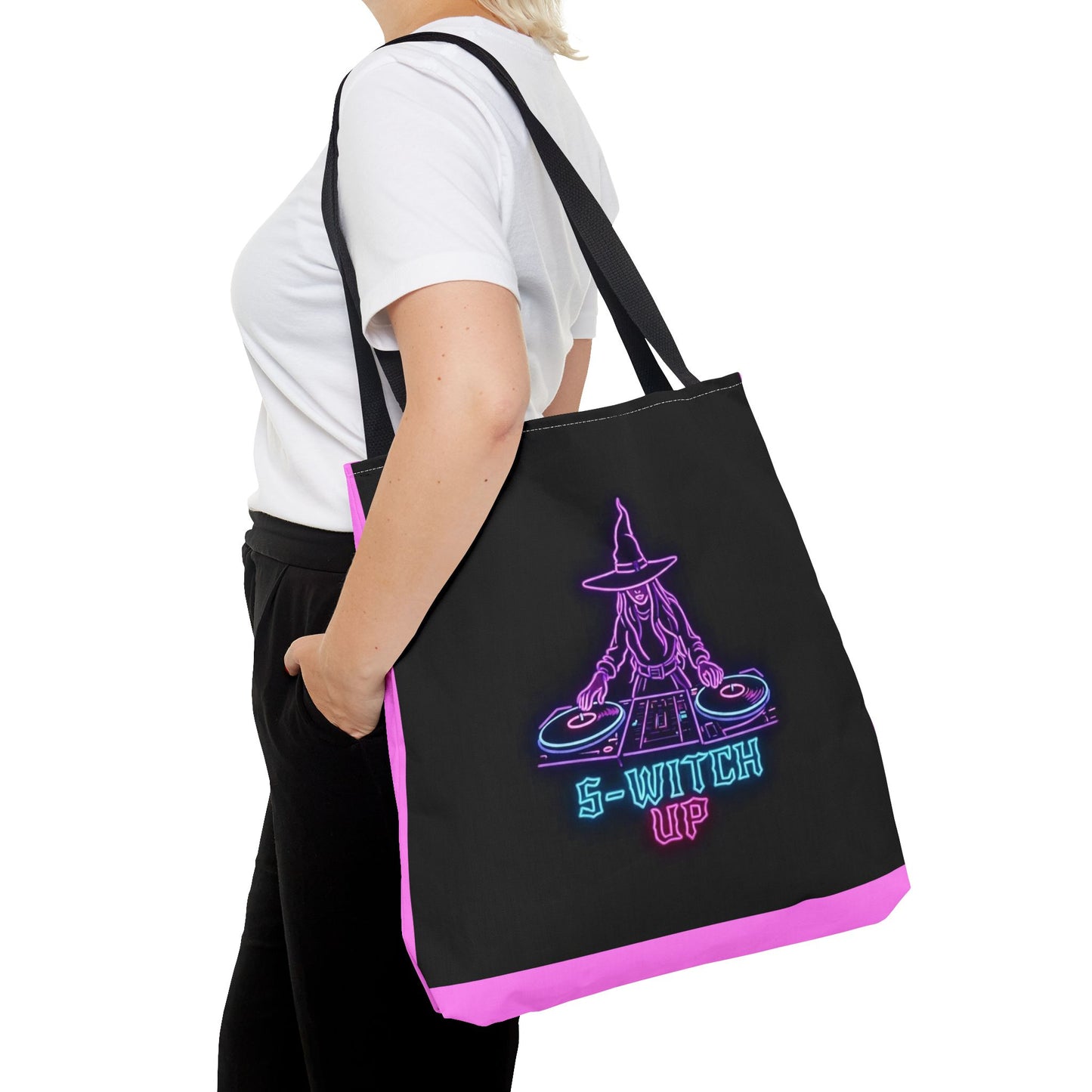 S-WITCH UP Neon Logo Tote Bag Black/Pink