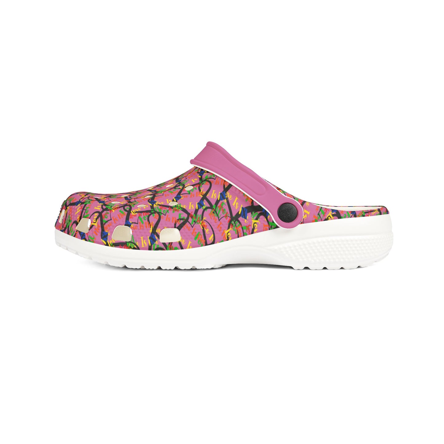 LINFA Chaos In The Heart EVA Foam Rubber Shoes Light Pink for Men and Women