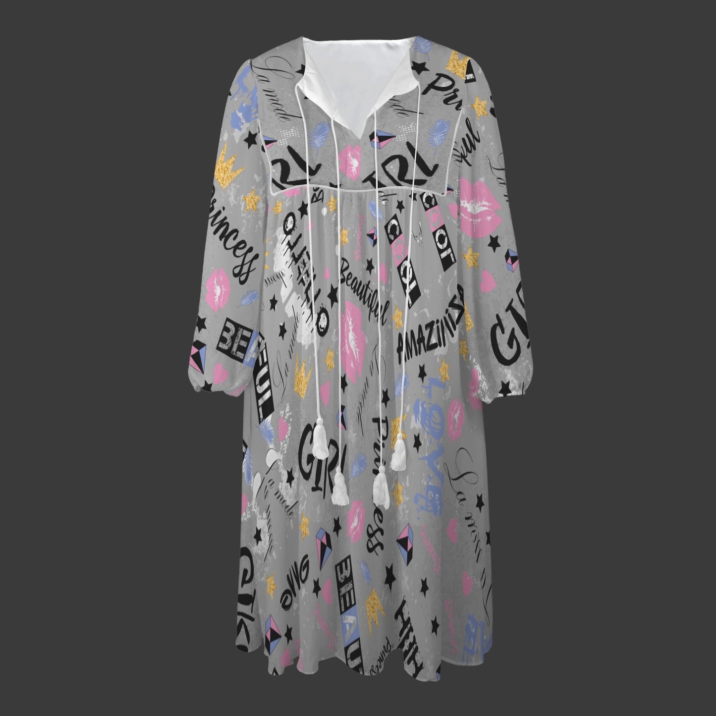 Be Amazing Long Dress Grey