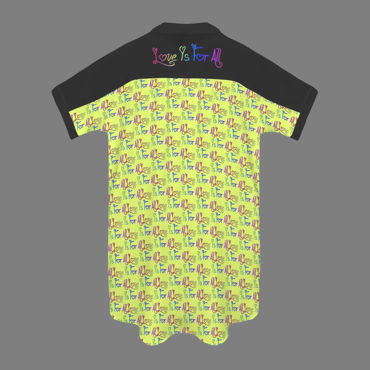 Love Is For All T Shirt Dress Short Sleeve Lime