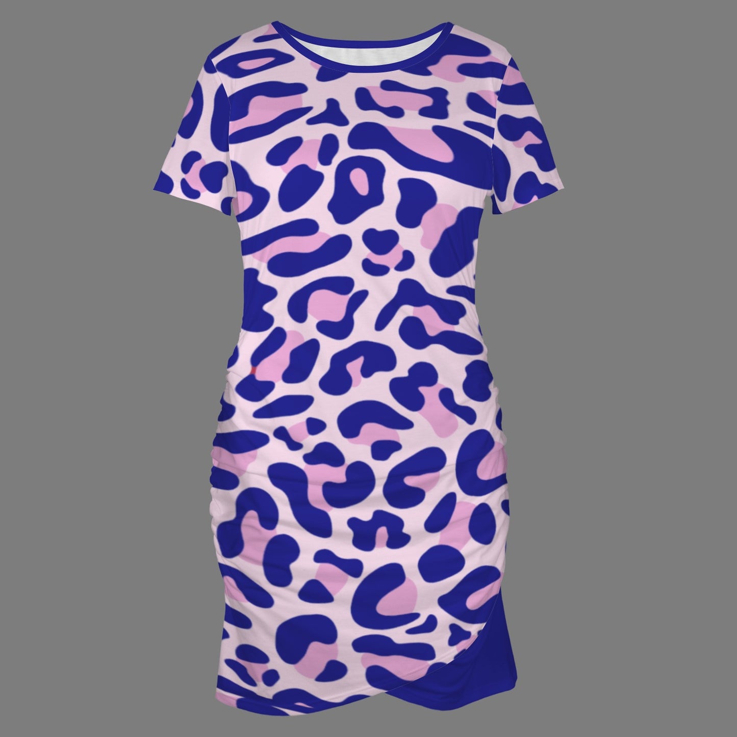 Blue Pink Leopard Bodycon Dress