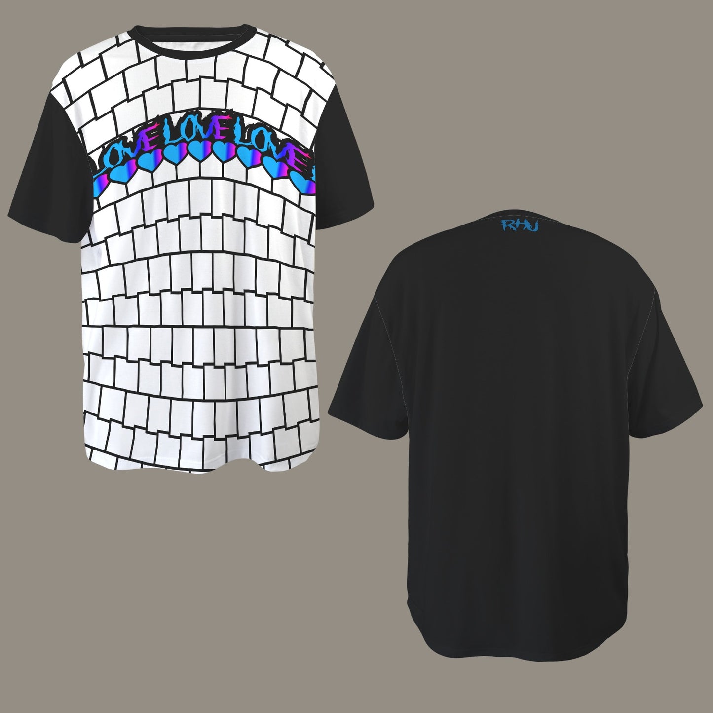 SE SON ROSE - LOVE WALL HEARTS - BLACK WHITE LOVE COLOR