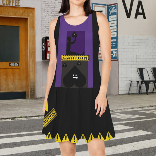 Caution Pleated Dress