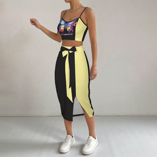 Cami Skirt S-Witch Up Black Yellow