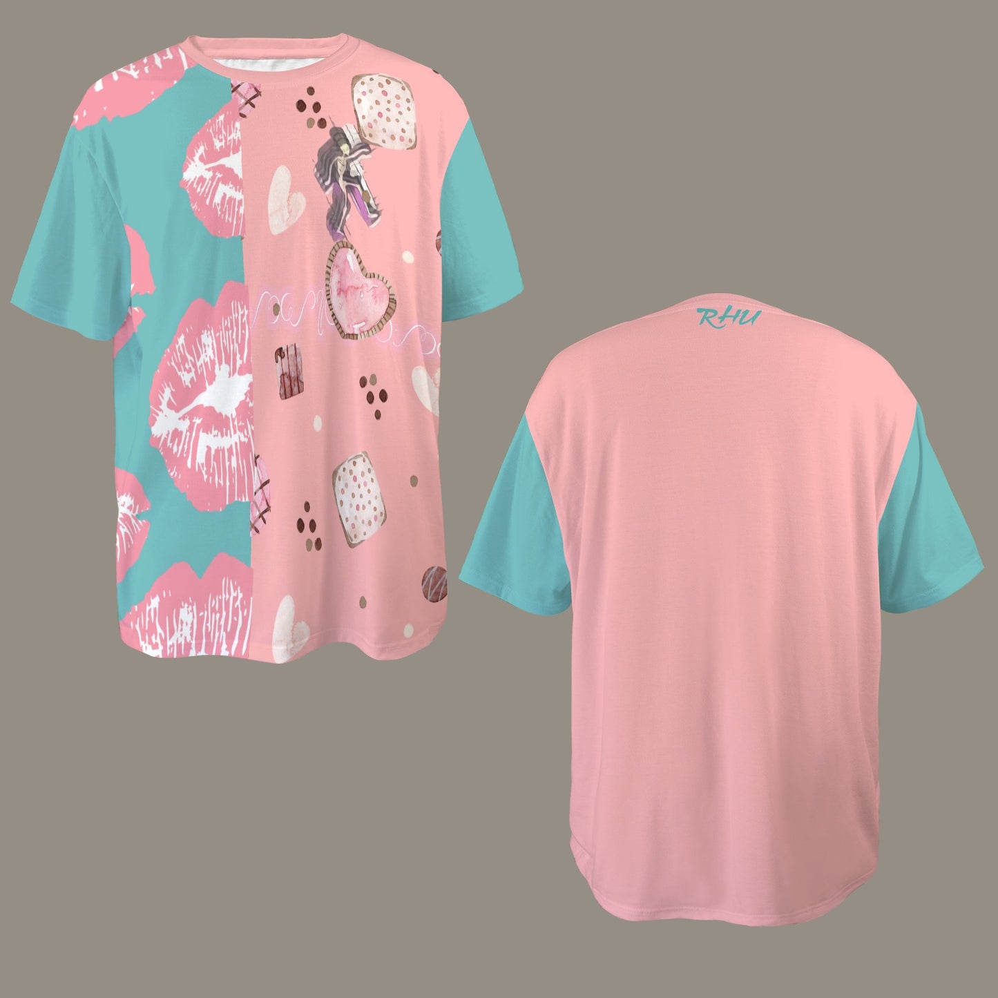 Hidden Name T-shirt Mouth Cookies Pink Torquoise