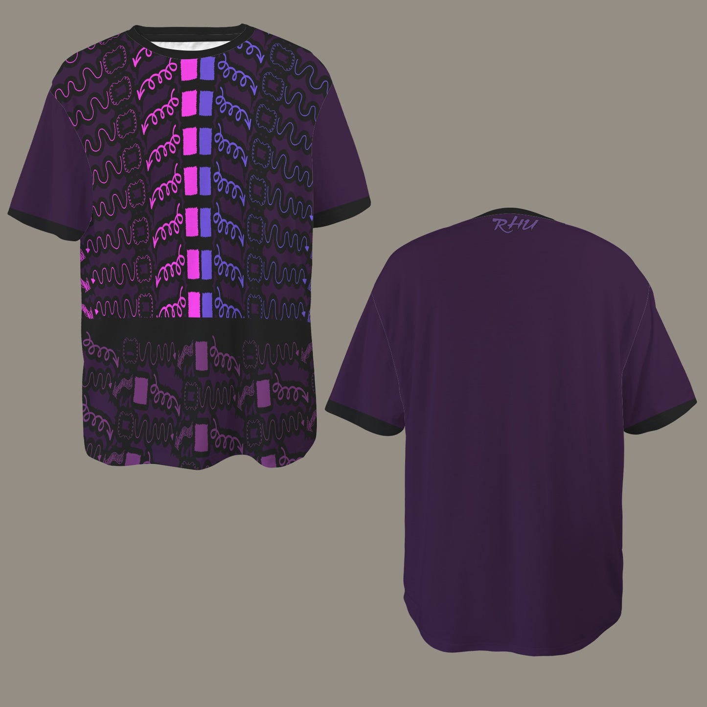 Hidden Name T-shirt Hot Hot Pink Lilac Black 3