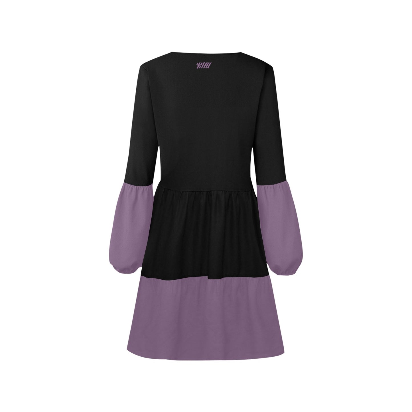 Buddha Logo Boho Dress Black Purple