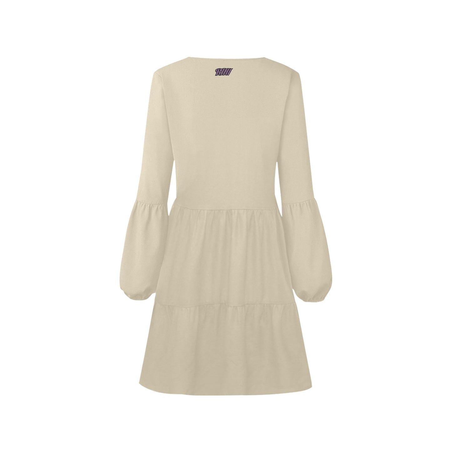 Buddha Pattern Boho Dress Grey