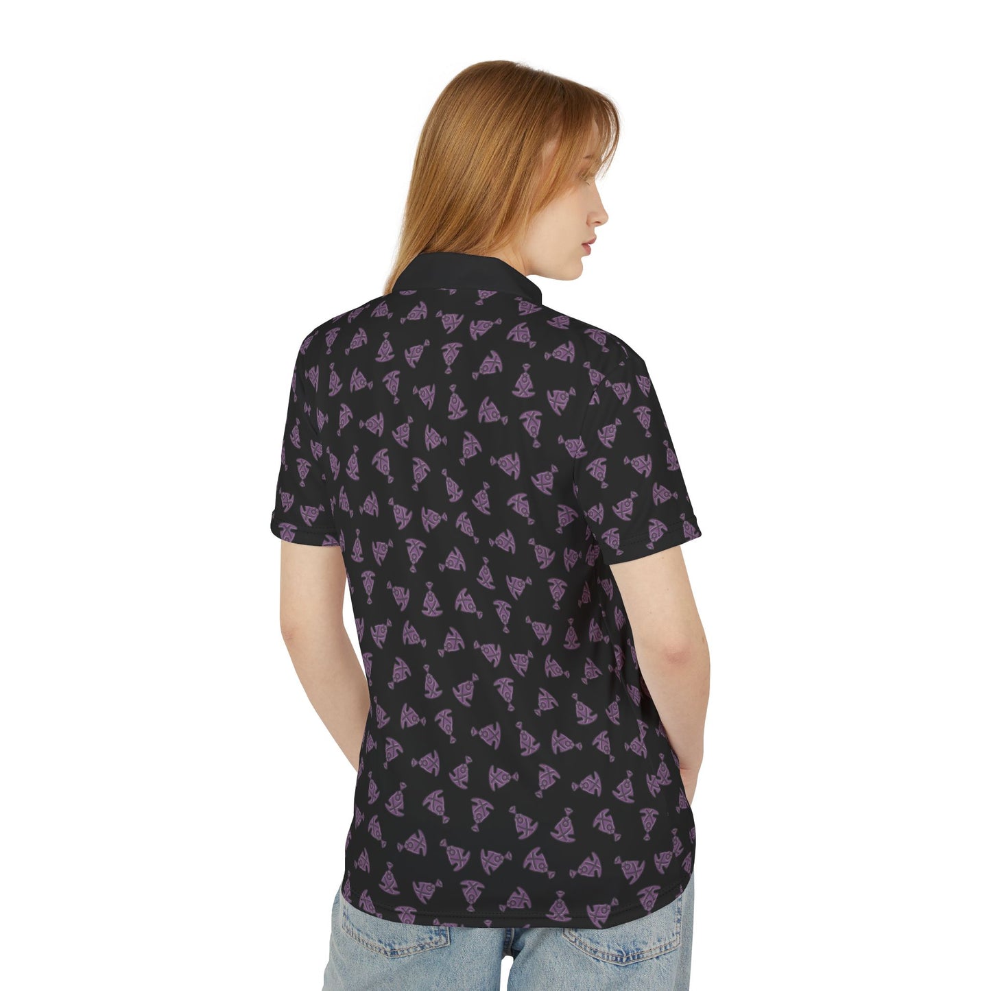 Buddha Tilt Unisex Polo Shirt Black