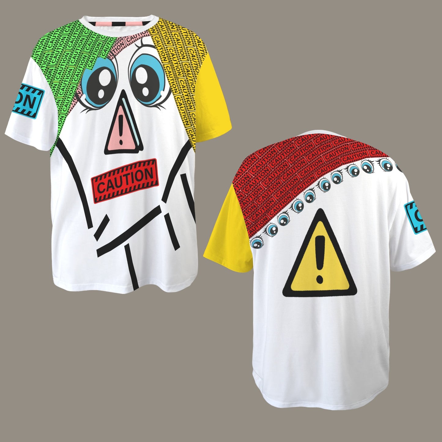 CAUTION Color Portrait with neck White Collar 2