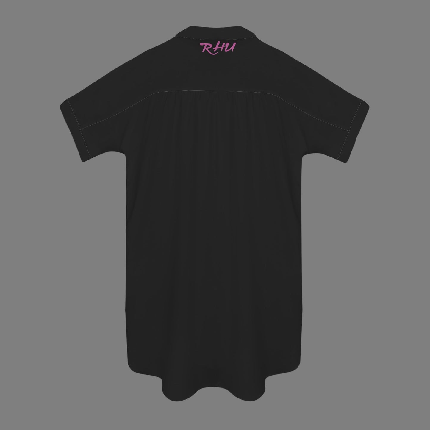 Pinky CAUTION T-Shirt Dress Lapel Buttons Black Pattern2