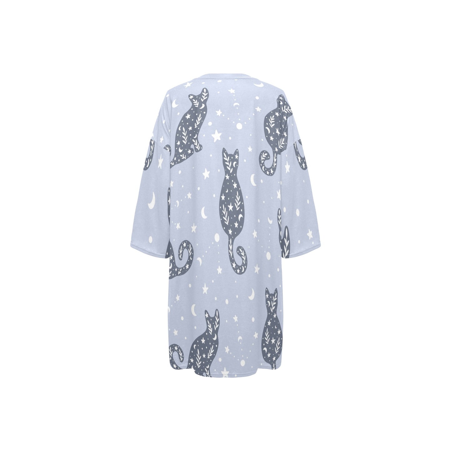 Lounge Dress Ransie Mouth Cats Blue F/B