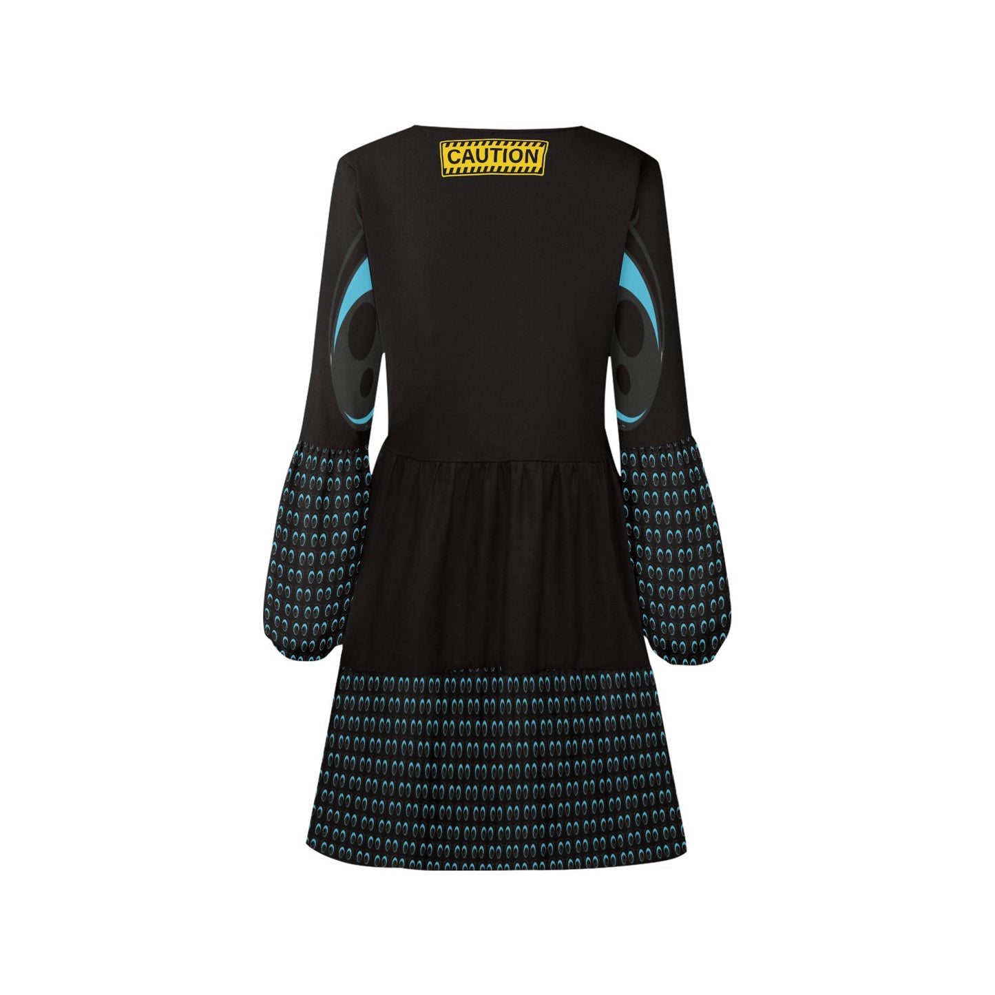 CAUTION Blue Eyes Boho Dress Black - RED CAUTION