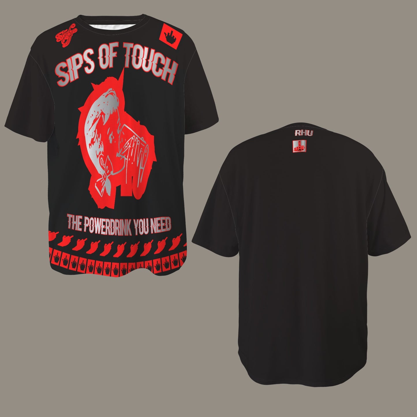 SIPS OF TOUCH - FUCK OFF DISTRESSED T-SHIRT BLACK