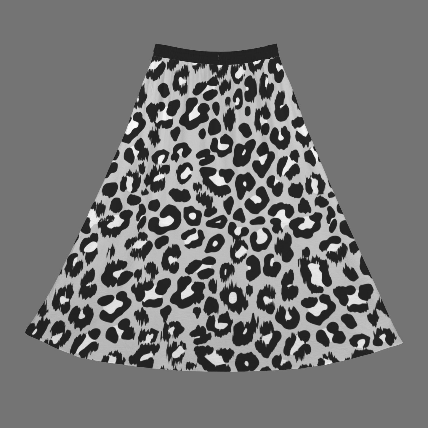 Long Skirt Leopard Grey