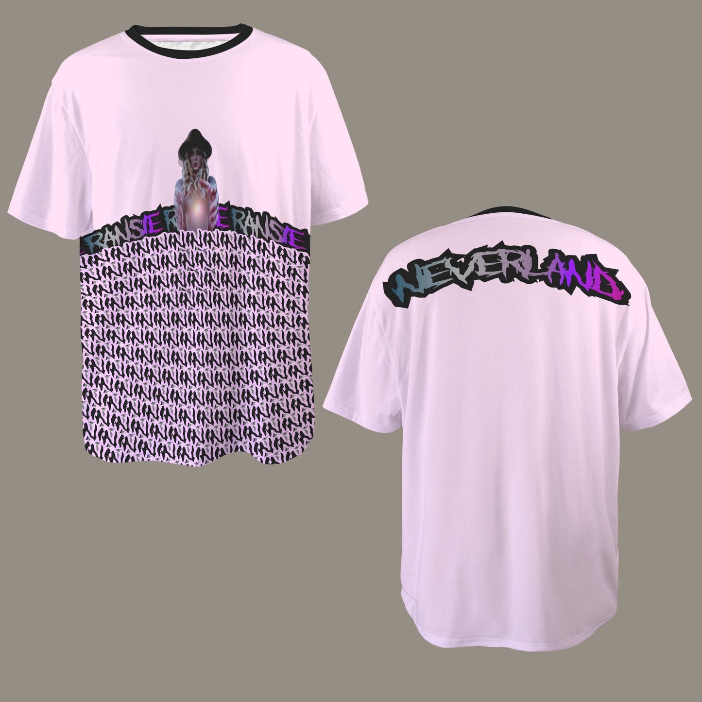 RANSIE IN NEVERLAND FIGURE GHOSTS WALL BLUE T-SHIRT