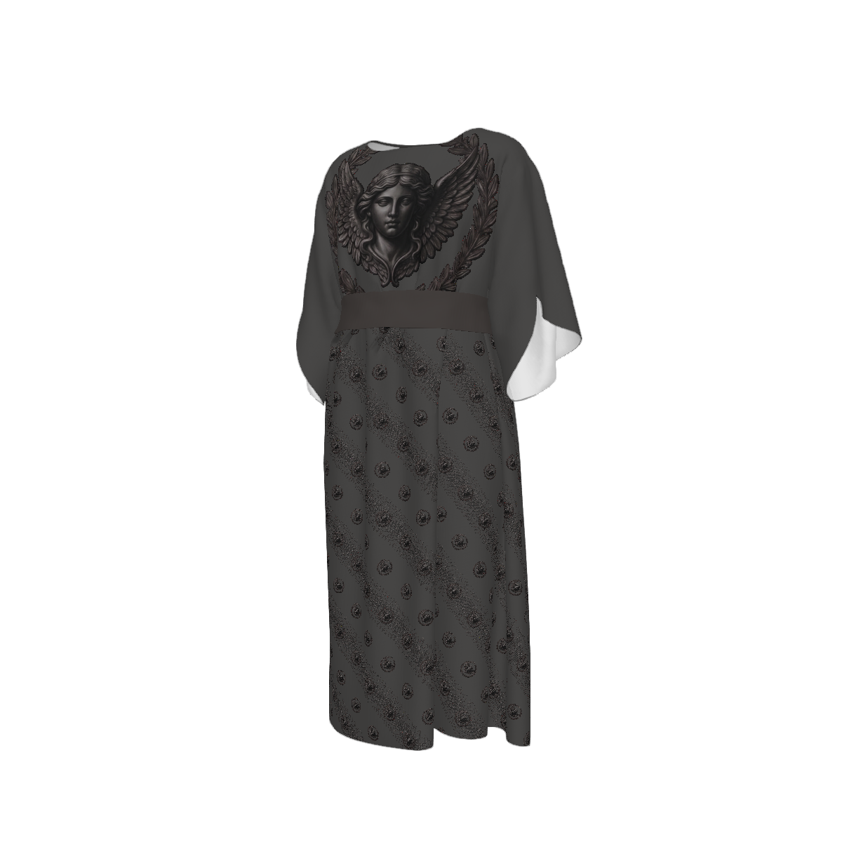 Custom Women's Crew Neck Mid-sleeve Ruched Dress