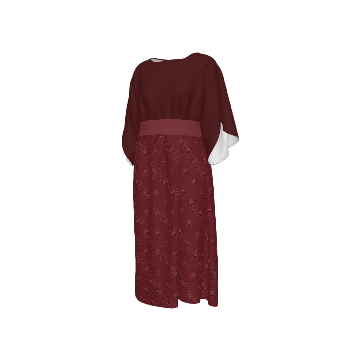 Custom Women's Crew Neck Mid-sleeve Ruched Dress