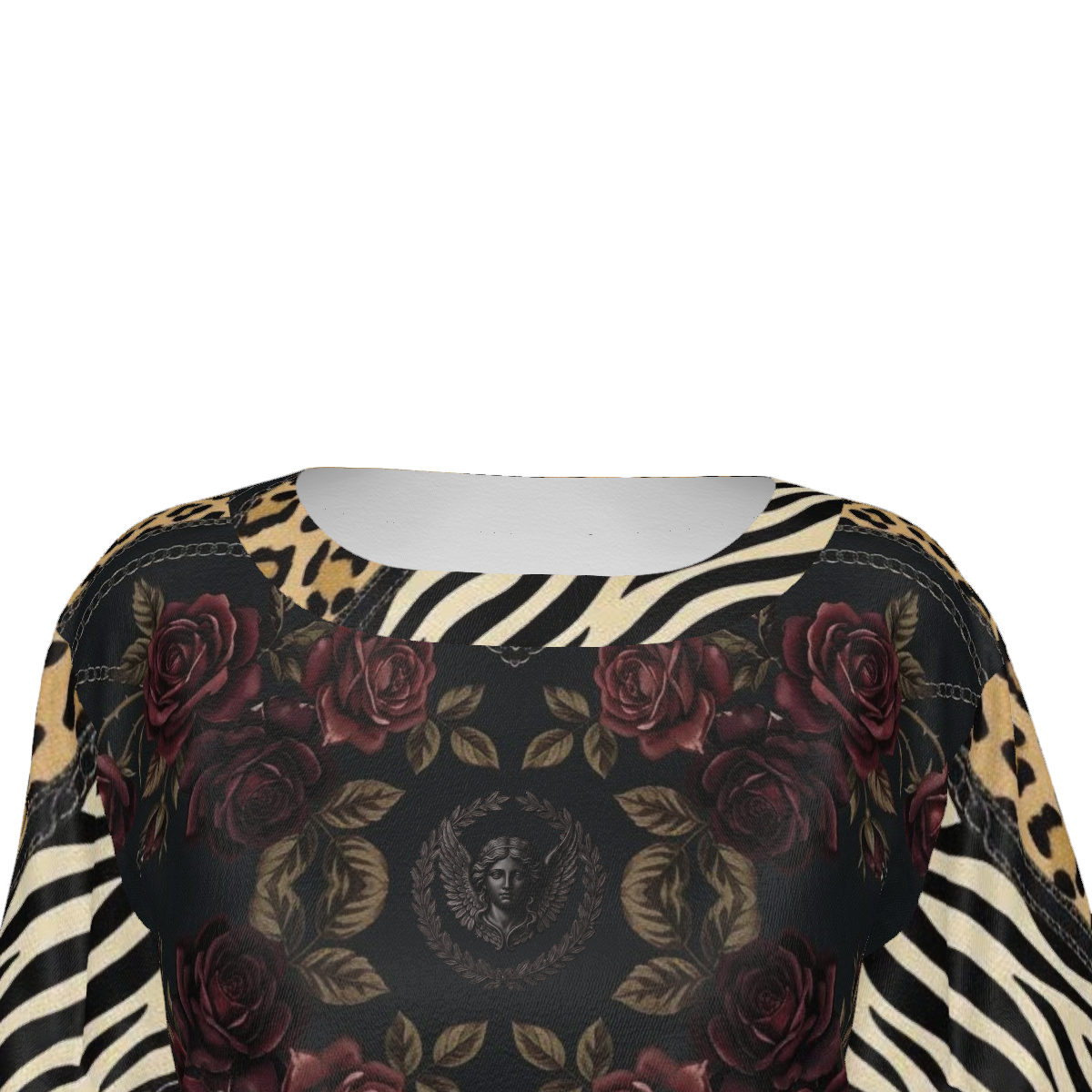 Custom Women's Round Neck Dropped Shoulder Shirred Long Sleeve Top