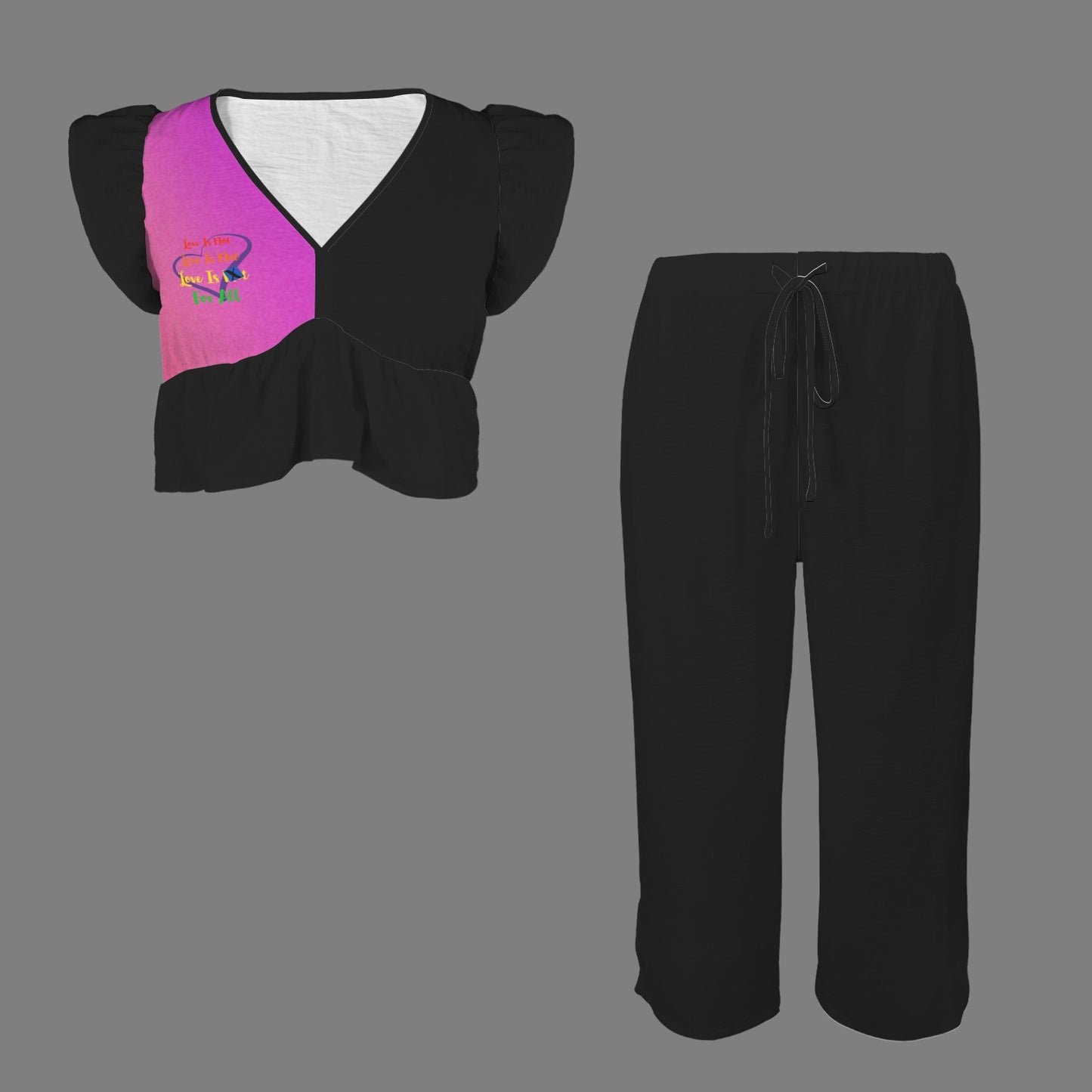 Top + pants LINFA Logo Pink Fade/ Black