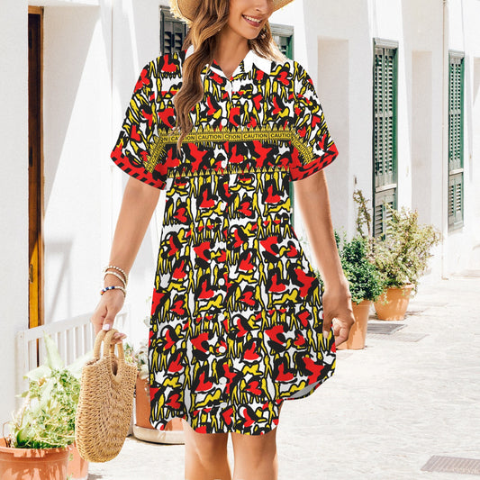 Caution Mosquitoes T Shirt Dress White