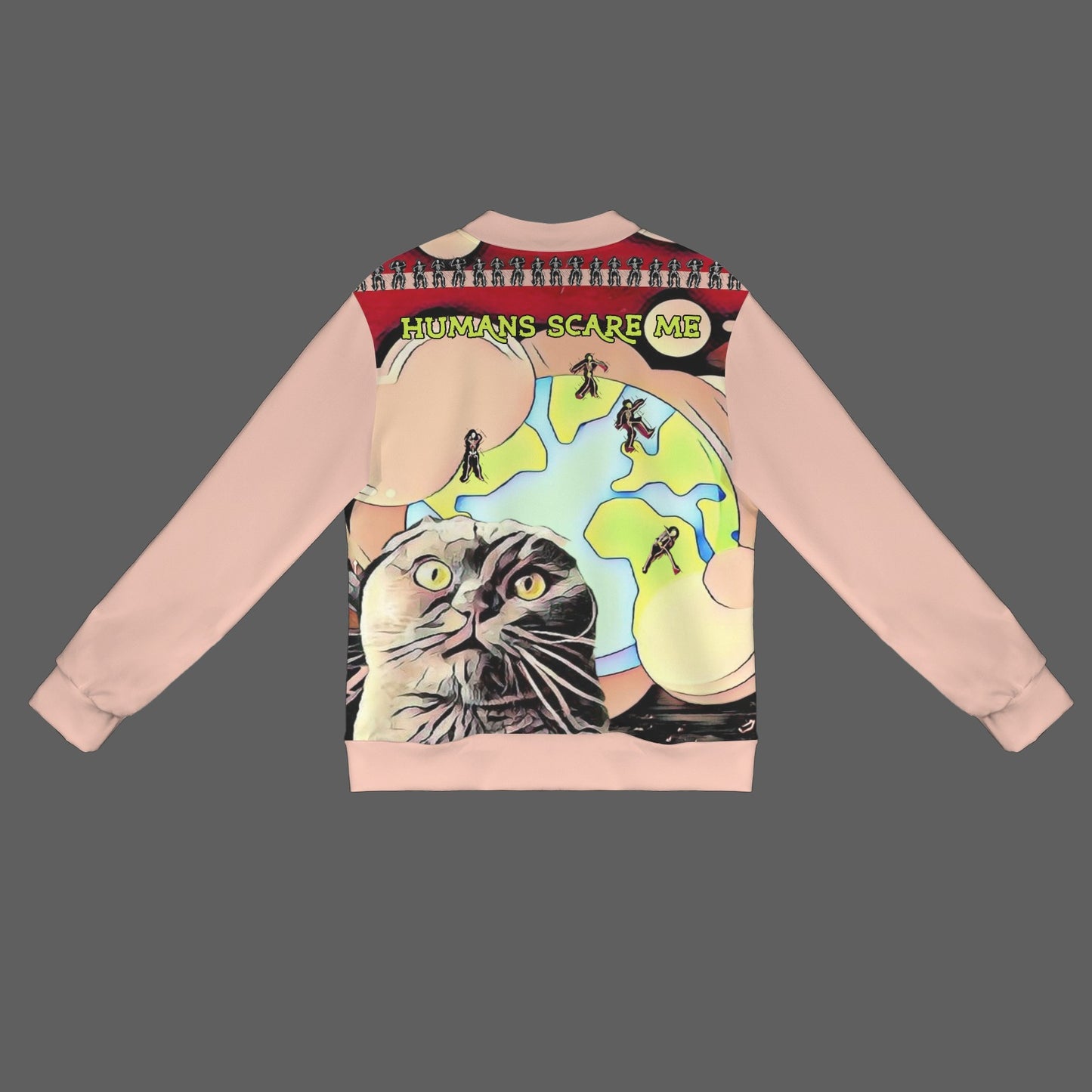 Humans Scare Me Lightweight Jacket Pale Pink