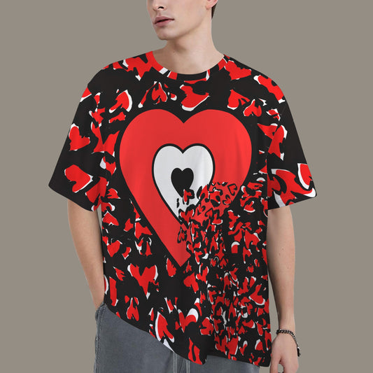 Se Son Rose (LoVe U Till I Die) Red White Heart T-Shirt - black RHU Back
