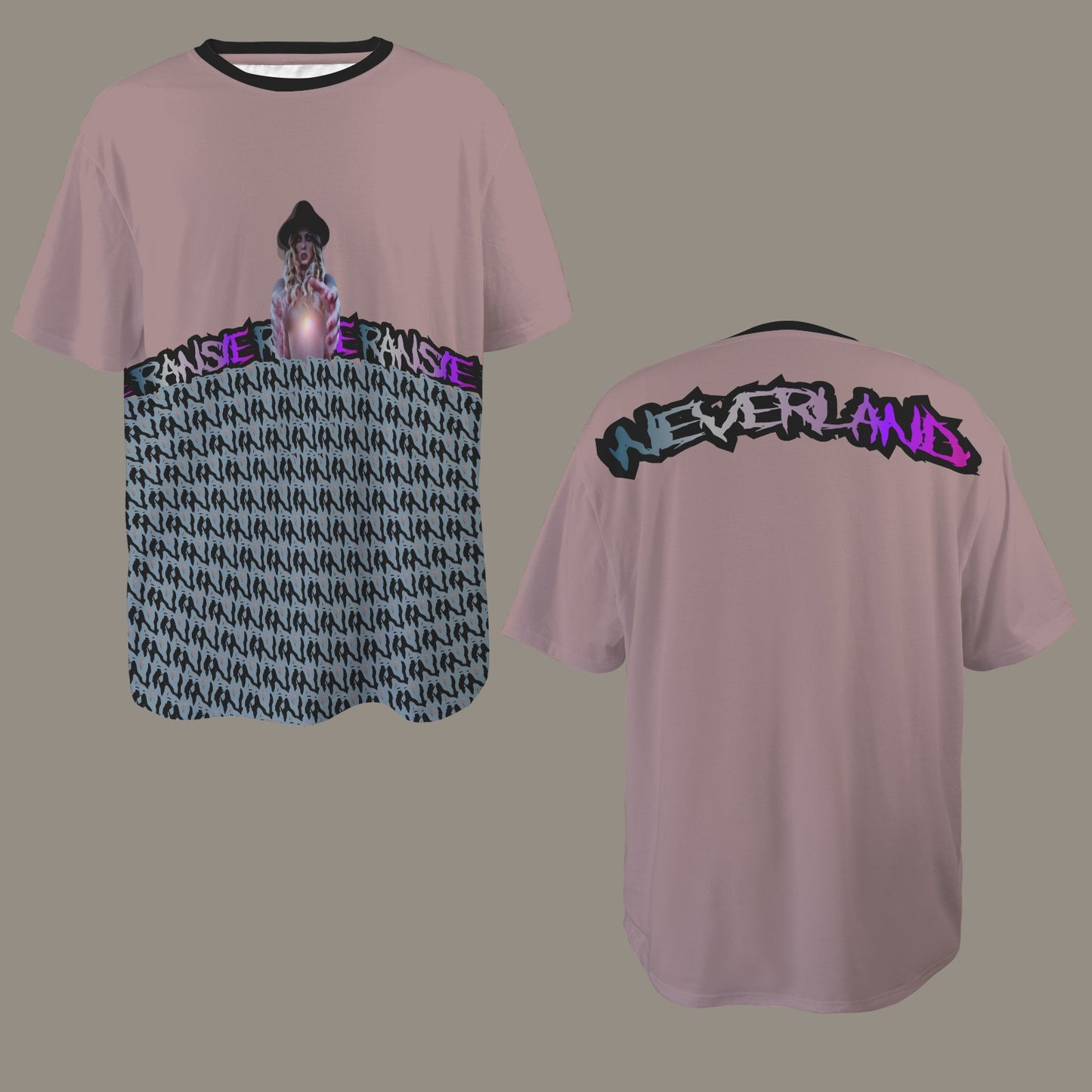 RANSIE IN NEVERLAND FIGURE GHOSTS WALL BLUE T-SHIRT