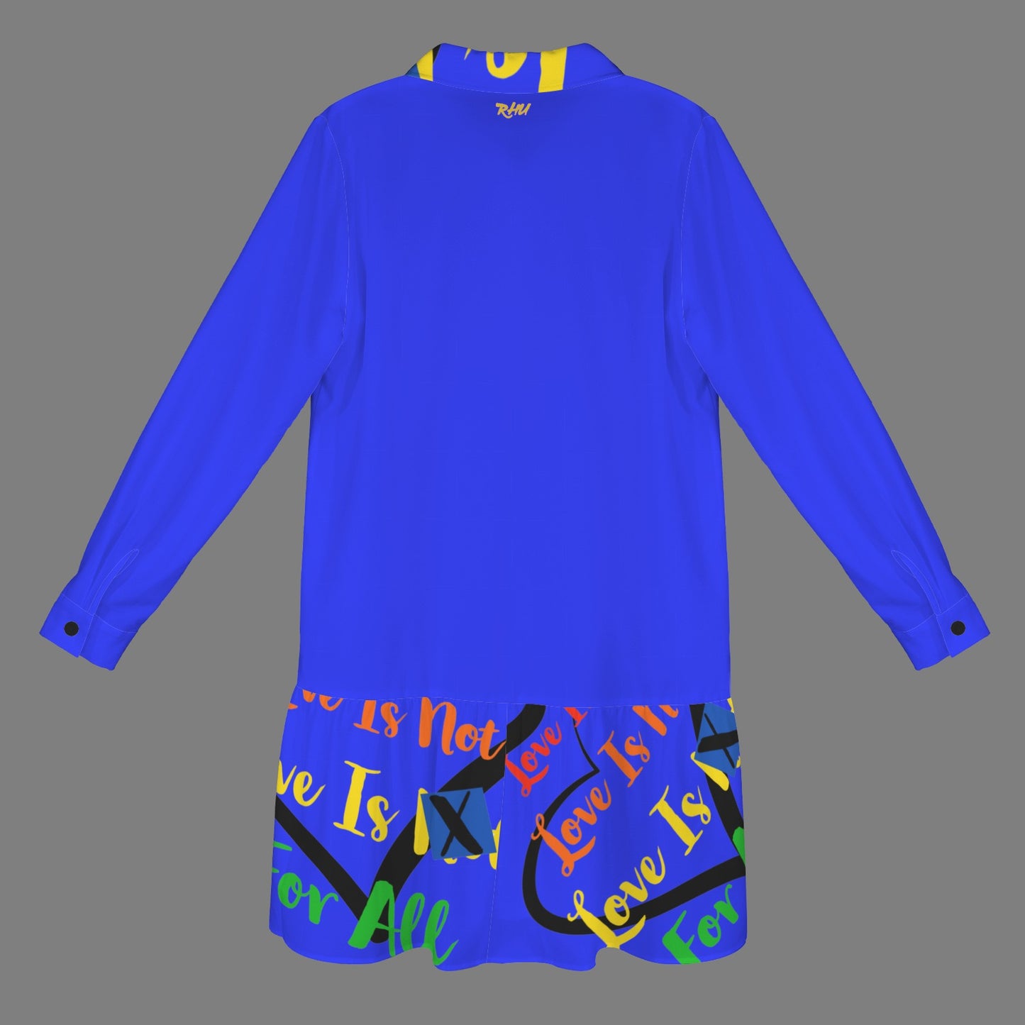 LINFA T SHIRT DRESS BLUE BLACK HEART