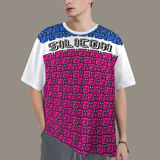 FUCK OFF SILICON PINK BLUE WHITE T-SHIRT