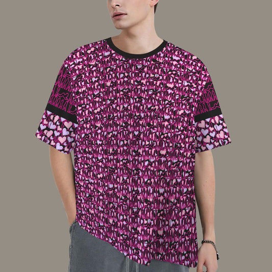 Mosquitoes Small Hearts T-shirt Hot Pink Black V3