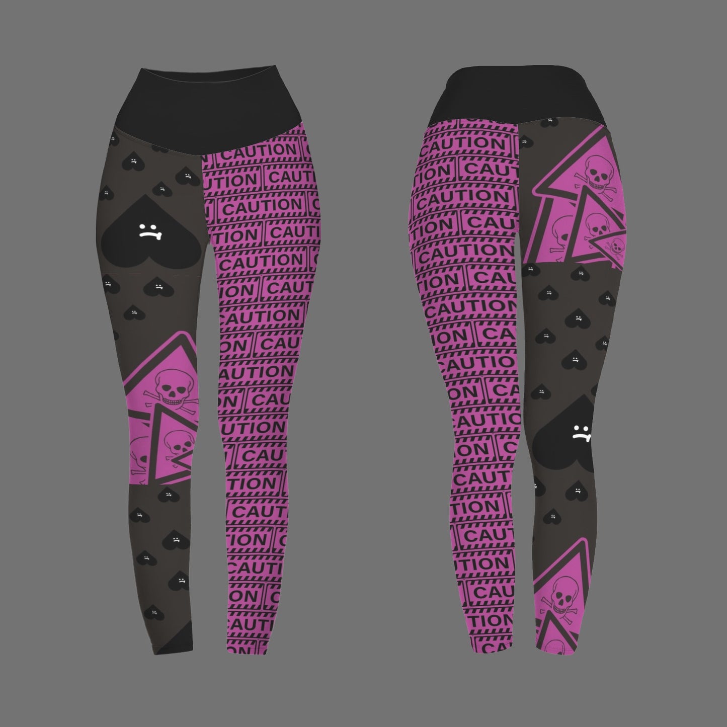 Pinky Caution Leggings Skulls, Hearts