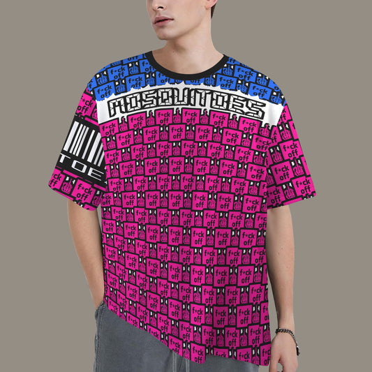 FUCK OFF MOSQUITOES PINK BLUE BLACK T-SHIRT BARCODE