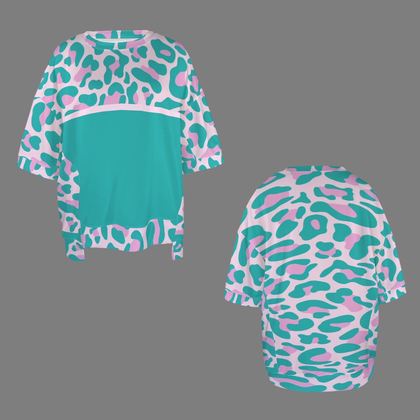Maglia mamma Leopard Pink Torquise