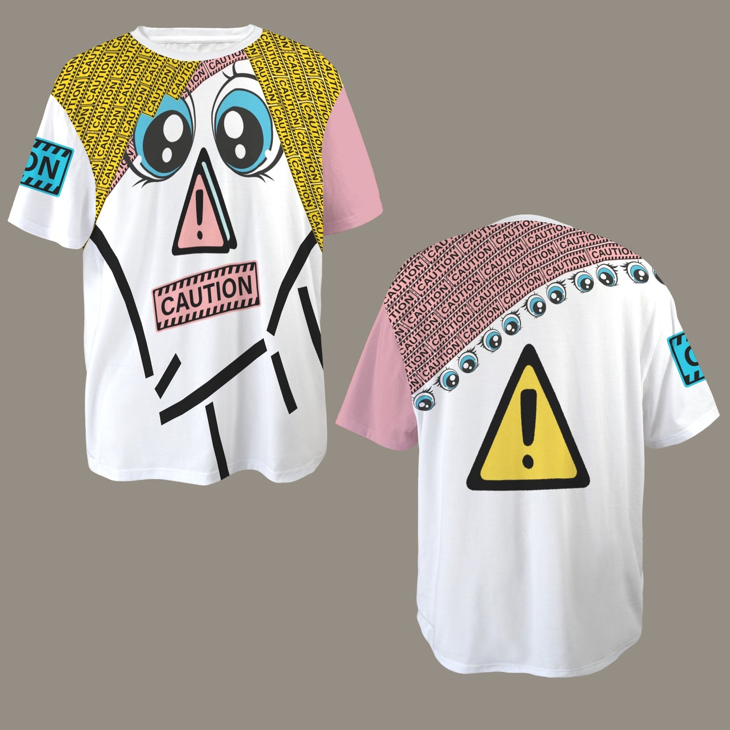 CAUTION Portrait with neck White Collar 2