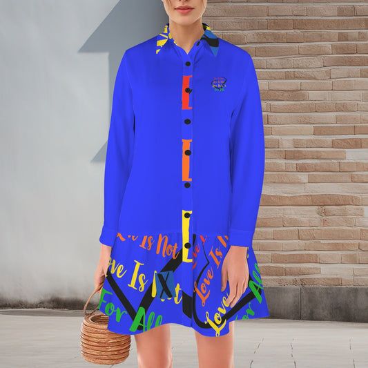 LINFA T SHIRT DRESS BLUE BLACK HEART