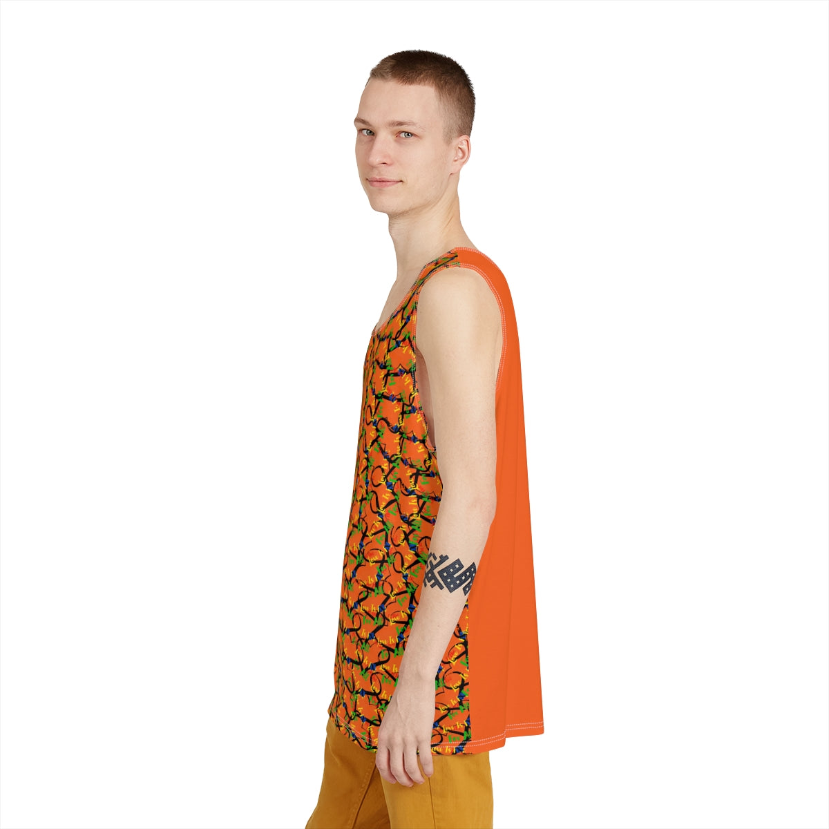 Chaos In The Heart Men's Tank Orange