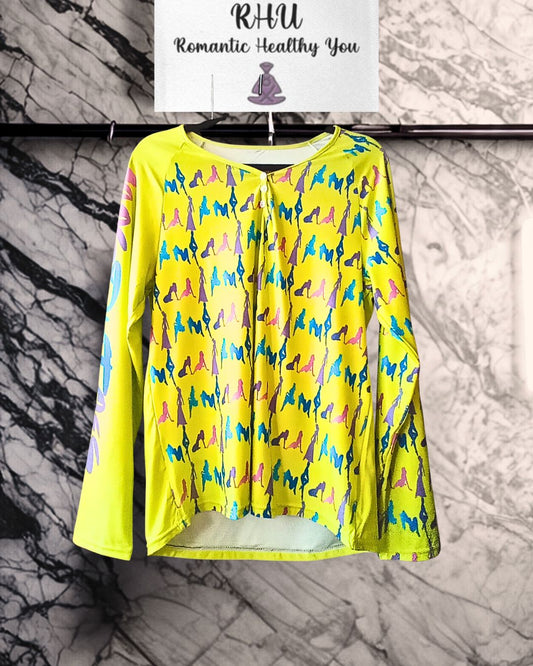 Mosquitoes Long Sleeve Shirt Button Yellow