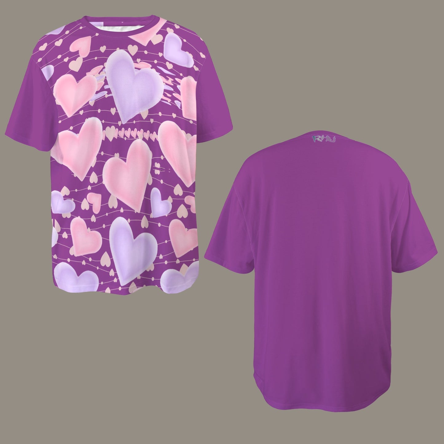 RANSIE IN NEVERLAND FIGURE HEARTS T-SHIRT Purple