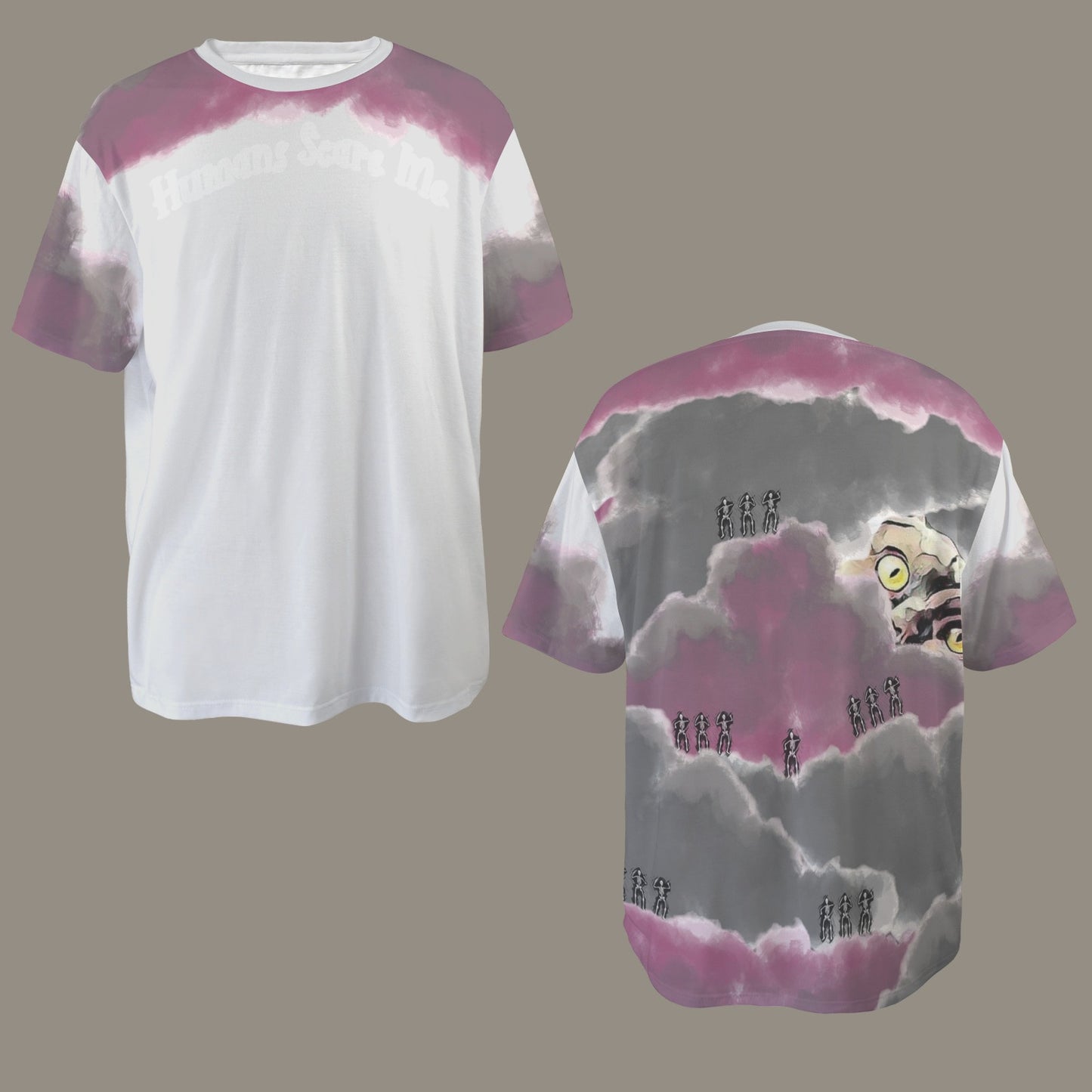 Humans Scare Me Jimmy Cloud Unisex T-Shirt Light Grey