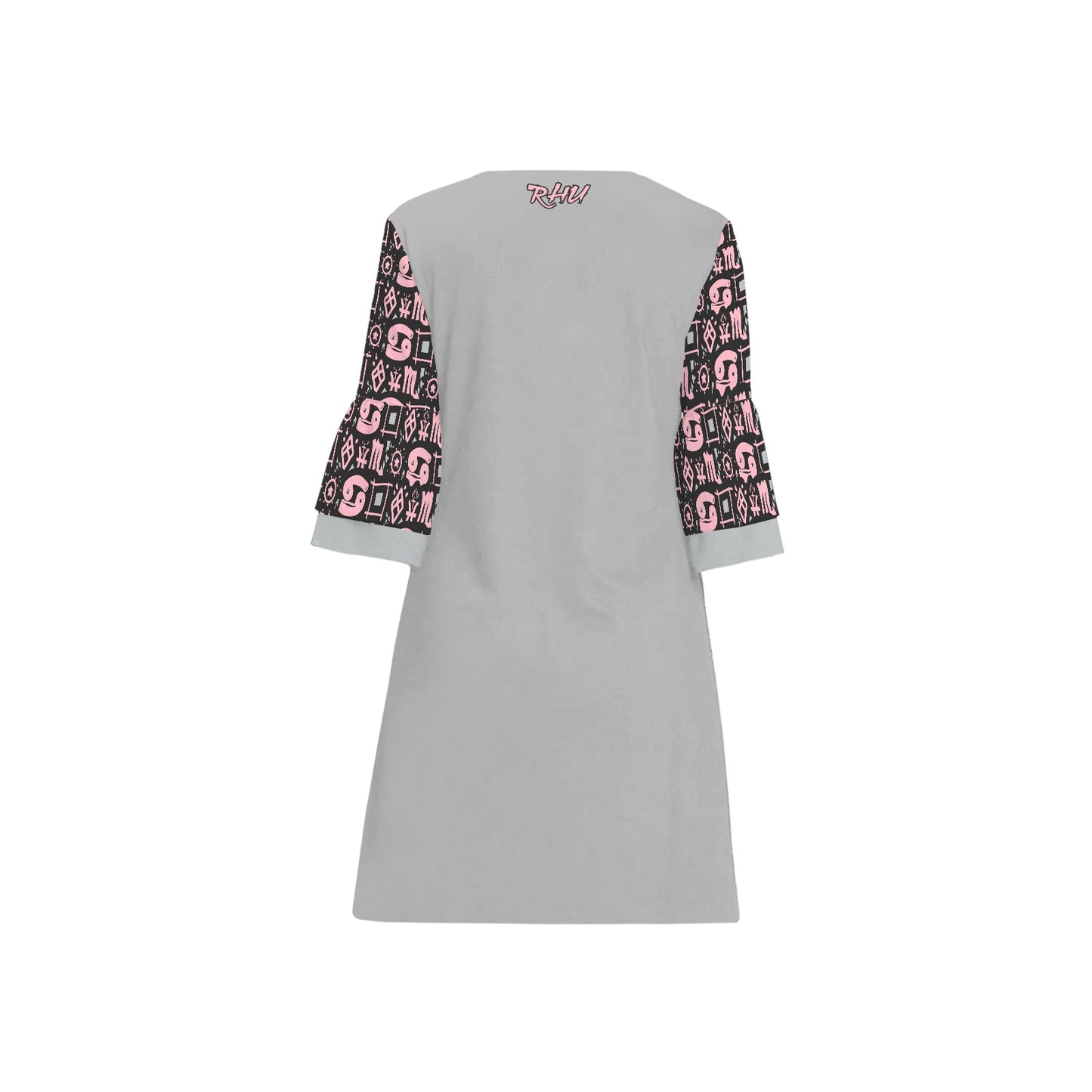 Hidden Name Sara Dress Pale Pink Light Grey