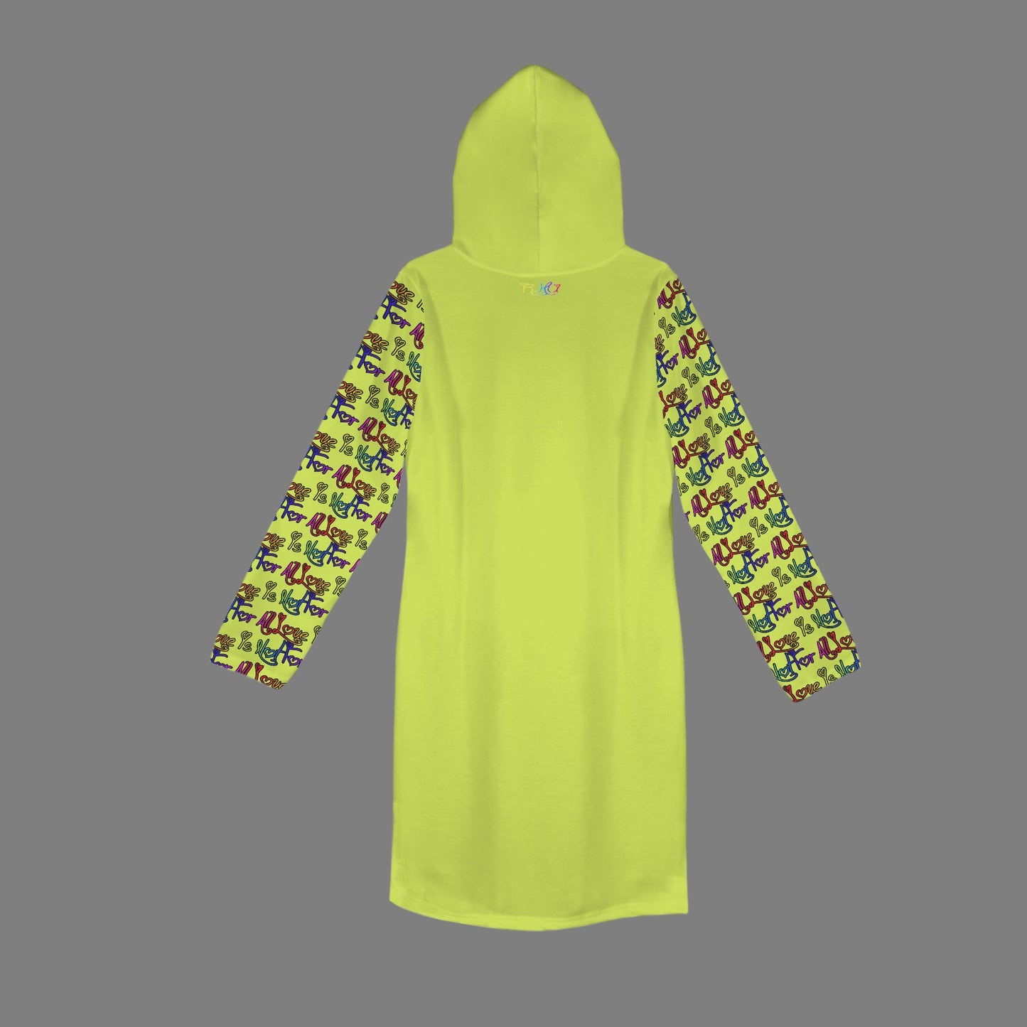 Love Is Not For All Pattern Hoodie Dress Joker Green Black