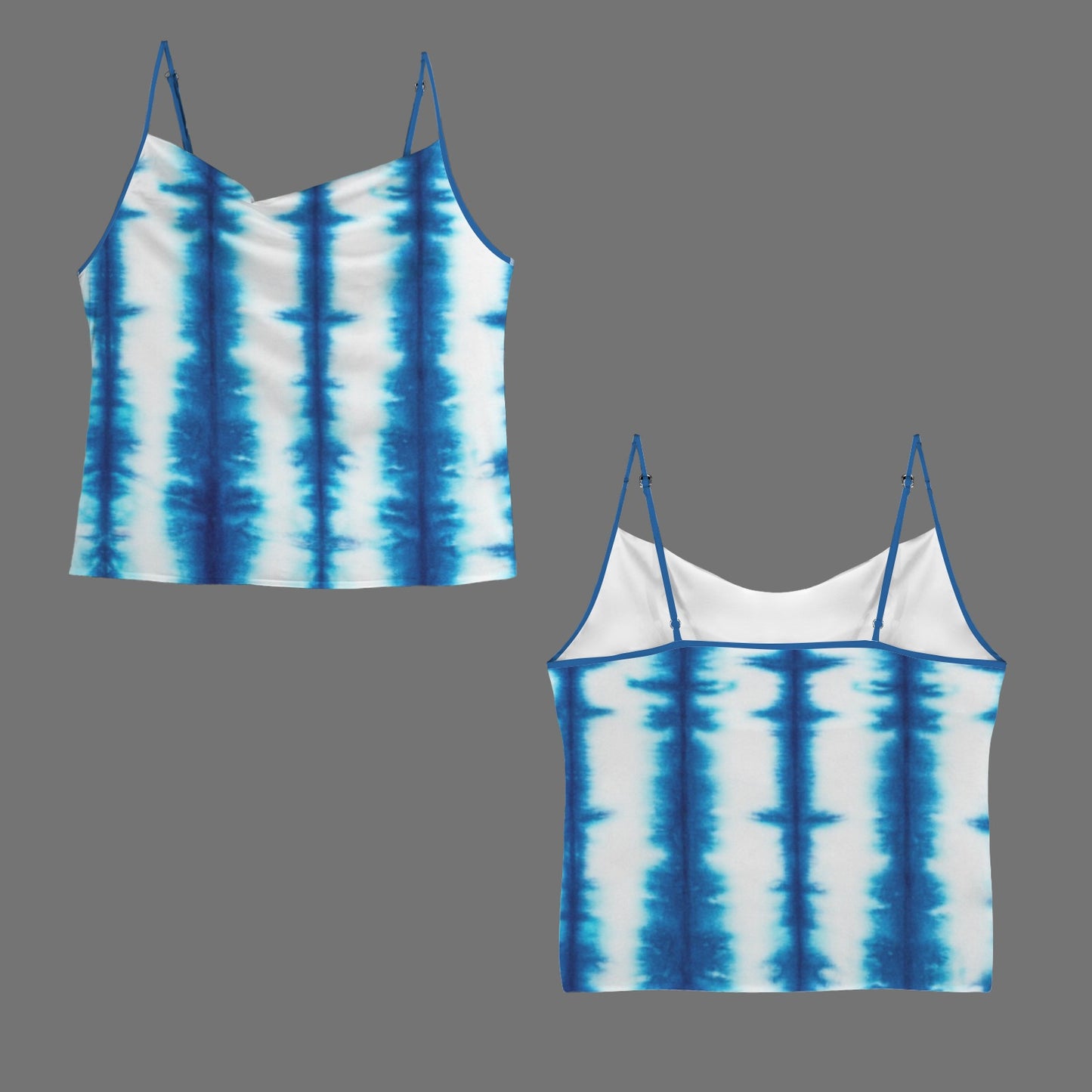 Silk Satin Cami Bllue Stripes